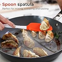 Vista 6 de M KITCHEN WORLD Heat Resistant Silicone Spatulas Set Rubber Spatula Kitchen Utensils Non-Stick for Cooking, Baking and Mixing Ergonomic