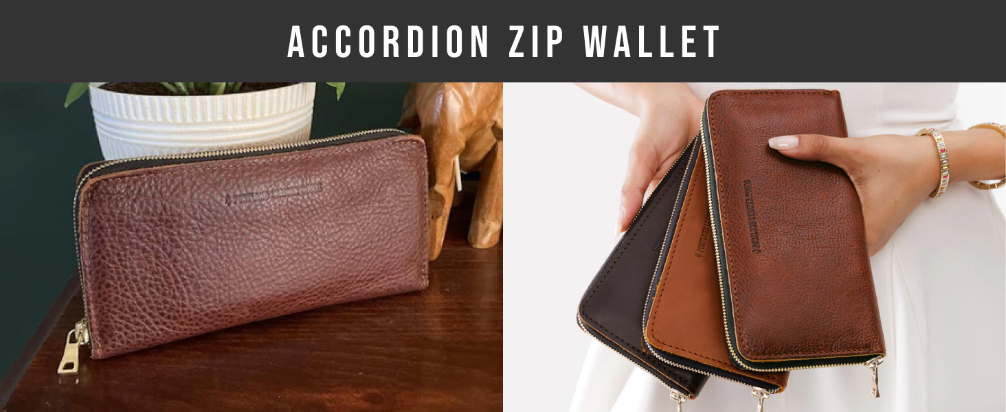 Amazon.com: Portland Leather Goods Women's Accordion Zip Wallet