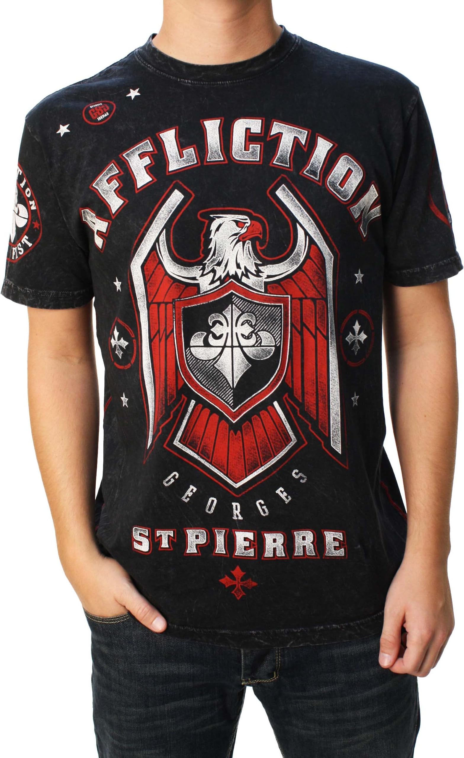Affliction George St Pierre GSP Royal Guard UFC 167 Walk Out T-Shirt XXL Black