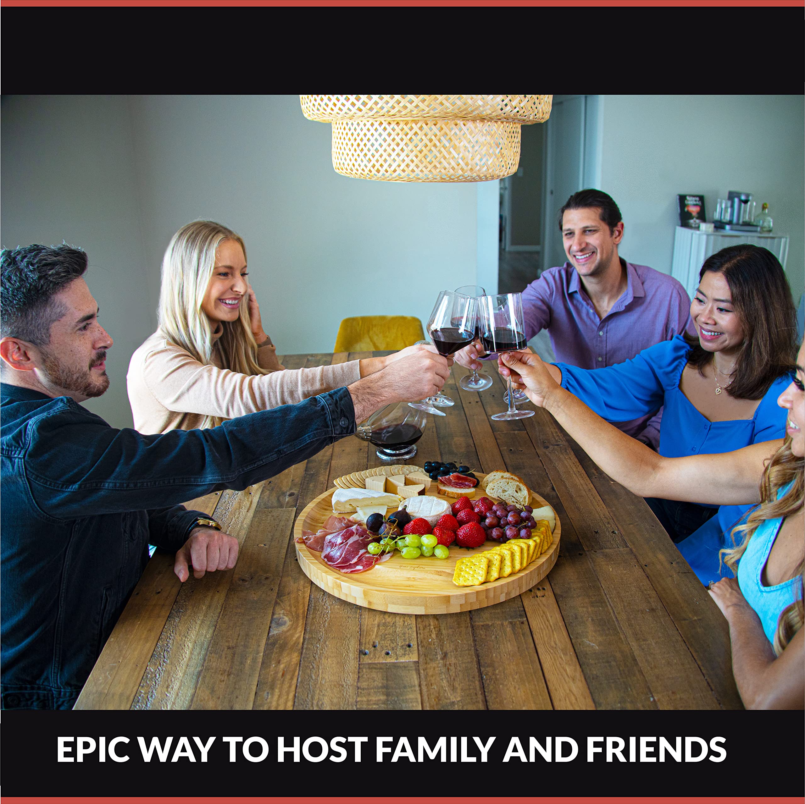 Buy Large Charcuterie Board 17 In, Round Charcuterie Boards Extra