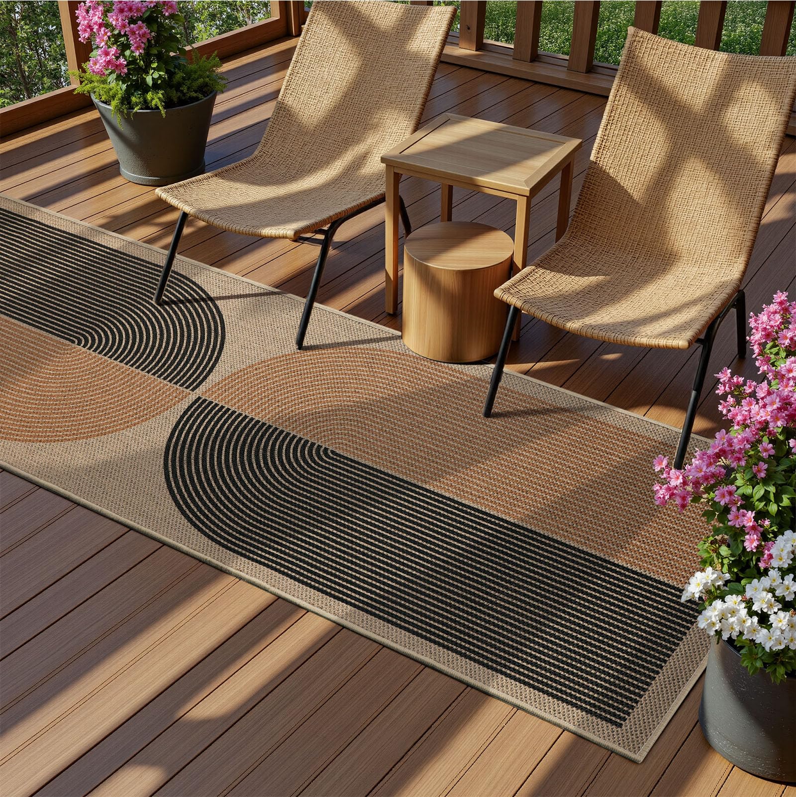 Tappeto a passatoia lungo 80 x 300 cm, effetto iuta, antiscivolo, lavabile, per cucina, corridoio, camera da letto, lavanderia