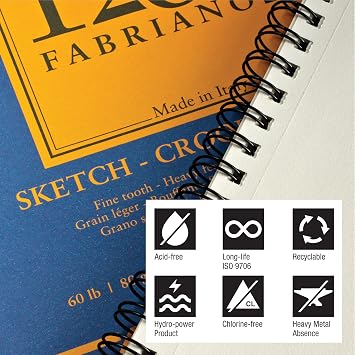 Fabriano 1264 Sketch Pad, 9 x 12, Light Cream