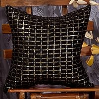 Vista 22 de Juego de 2 almohadas doradas de 18 x 18 pulgadas, almohadas decorativas para sofá, fundas de almohada bordadas, fundas de almohada doradas mostaza