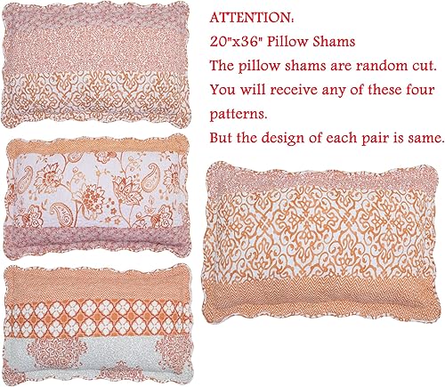 Miniatura 6 de HESTIN Juego de 10 piezas de colcha Plus, ropa de cama de estilo moderno con hermosas costuras, colcha acolchada reversible ligera con diseño floral