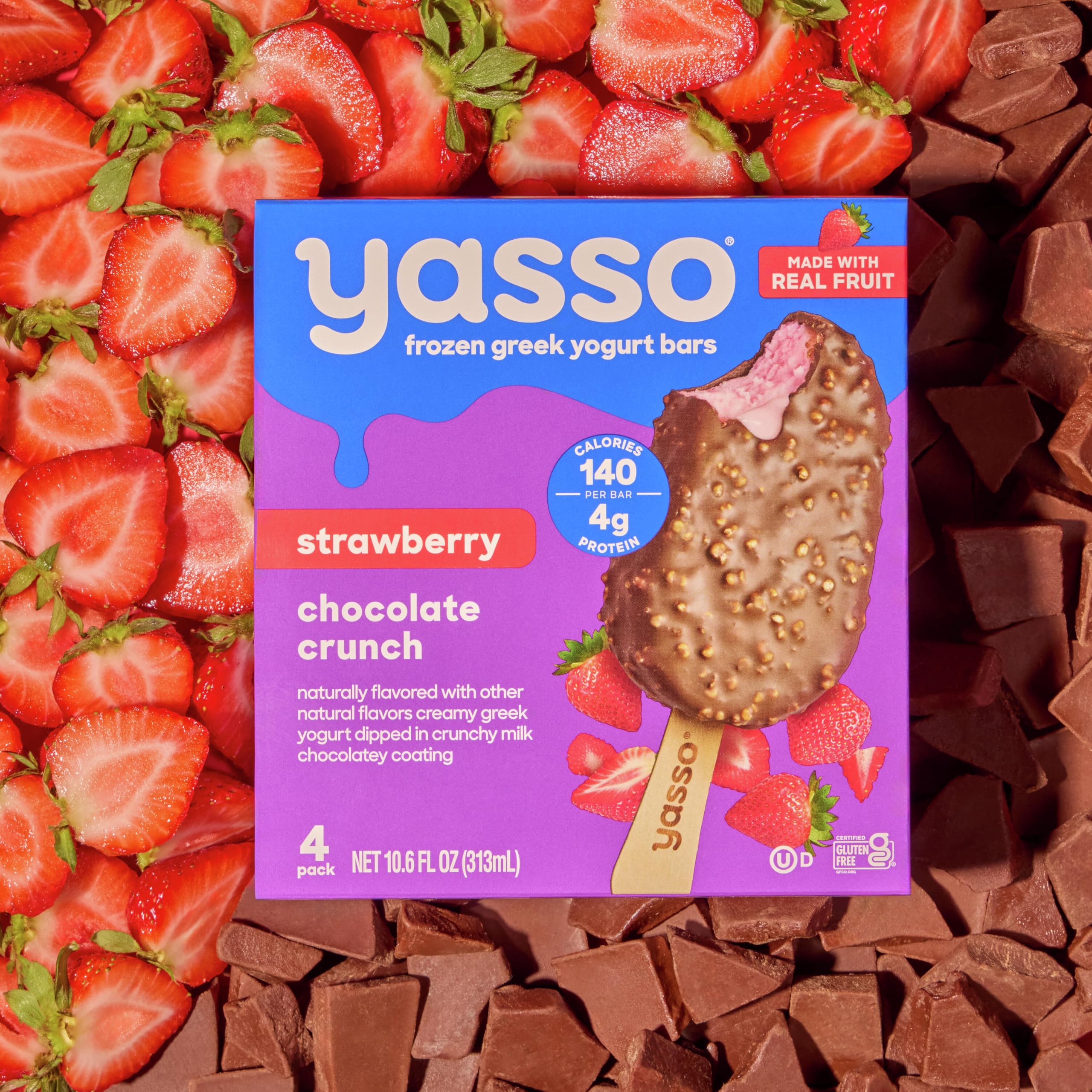 Amazon.com: Yasso Frozen Greek Yogurt Bars Strawberry Chocolate