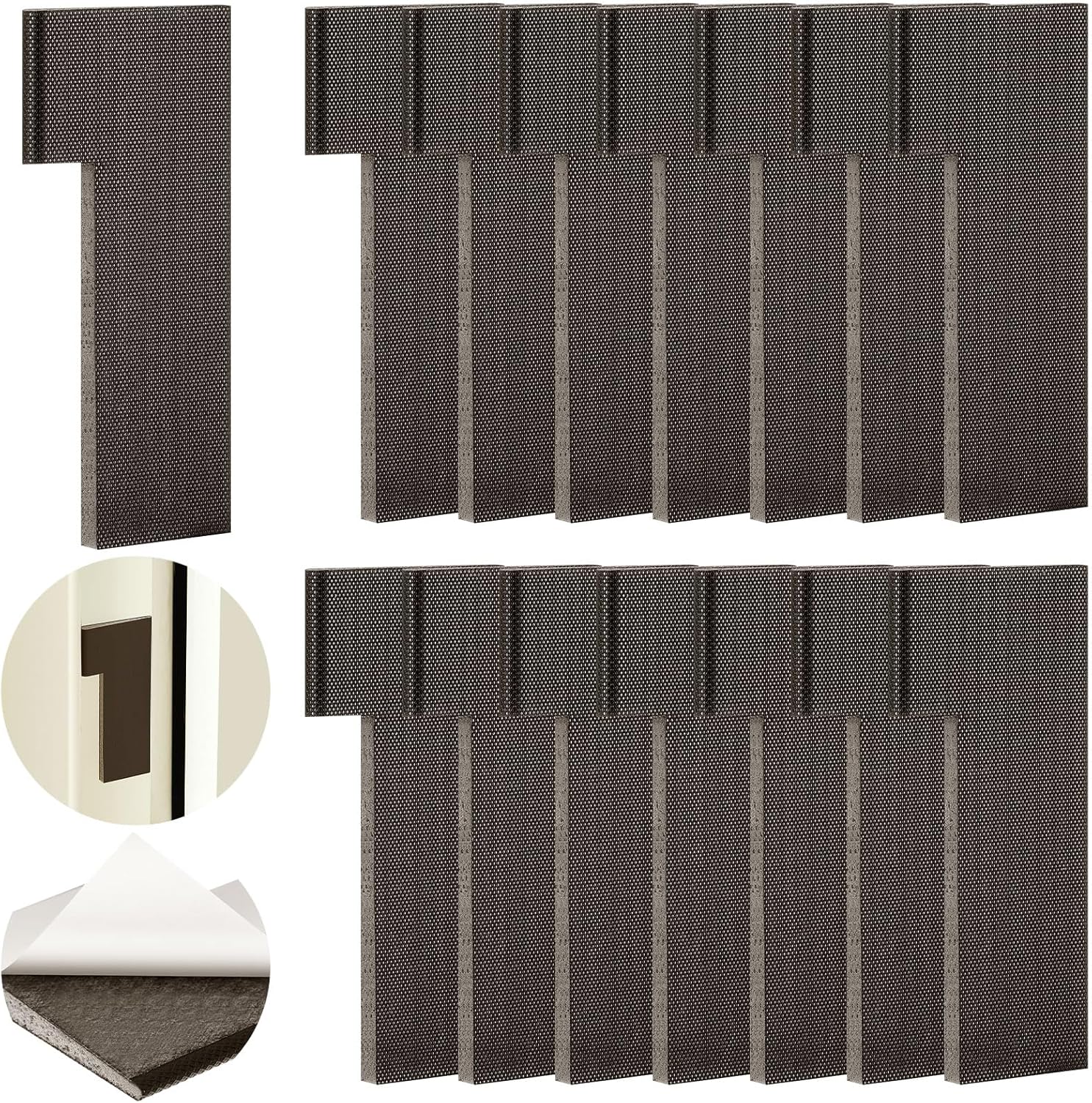 Pangda 15 Pcs Door Corner Seal Pads for Exterior Doors, Self Adhesive Door Frame Weather Stripping Corner Inserts, Sponge Jamb Gap Seals for Wind Dust Noise Insulation