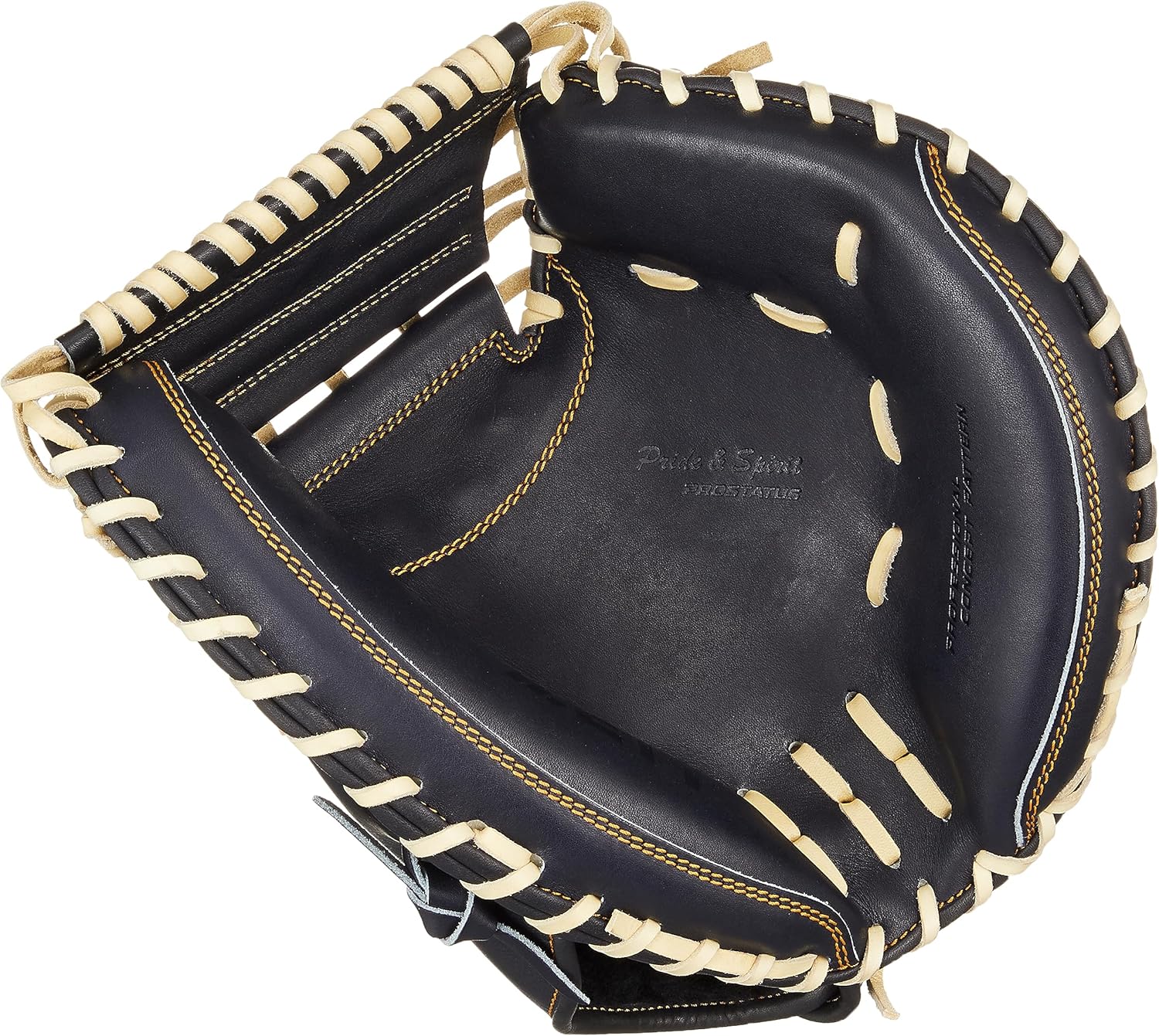ZETT BPROCM620 Hard Baseball Catcher's Mitt, Pro Status, Tomoya Mori, Player Type, for Right Throw, Made in Japan, N Black/Pastel Blanc (1932N)