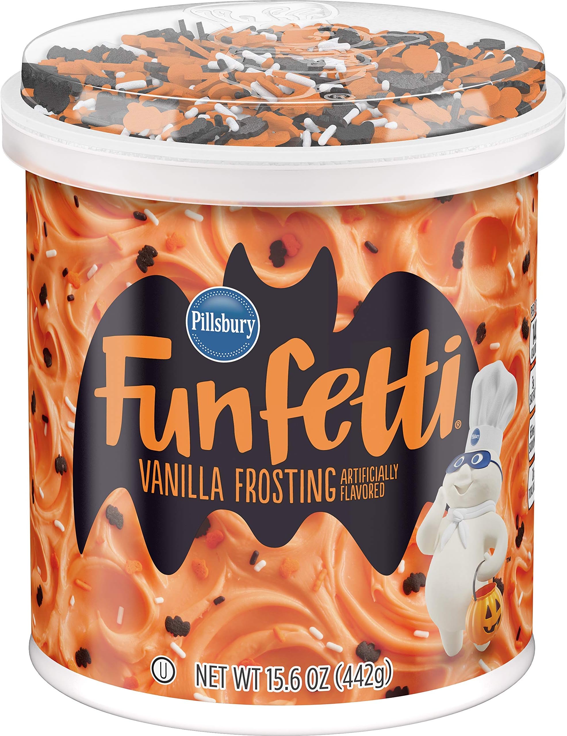 Funfetti Halloween Vanilla Frosting 2 pack (net wt 15.6 OZ)