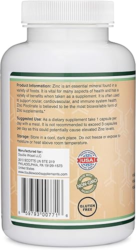 Miniatura 7 de Double Wood Supplements Paquete de quercetina y zinc apoya la salud del sistema inmunológico (120 unidades de quercetina y 300 unidades de zinc)