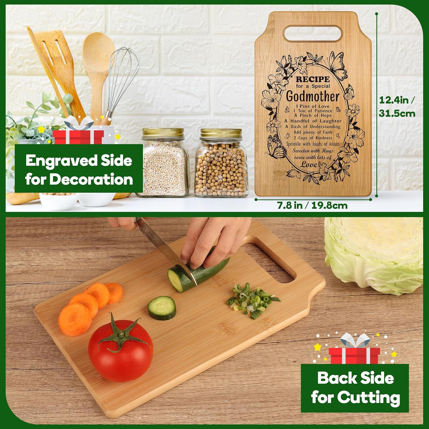Godmother Gift, Godmother Gifts from Godchild, God Mother Gifts for Women, Godmother Christmas Gifts, Godmom Gift for God Mom Christmas Mothers Day Birthday, Cute Godmother Proposal Gift Cutting Board - Image 2