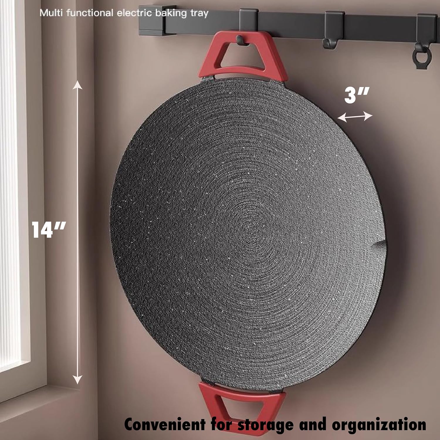 Large-Capacity Thickened Electric Griddle Multi-Function Non-Stick Pan Features a diatomite coating Ideal for grilling meat and frying dishes Perfect for daily cooking and family gatherings