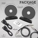 Dual Bluetooth Speakers - Built in Mic for Phone Calls - Multiple Pairing Bluetooth Speakers Set of 2 - Wireless Computer Speakers - TF SD Card Birthday Graduation Gift Idea for Boys Girls Silver