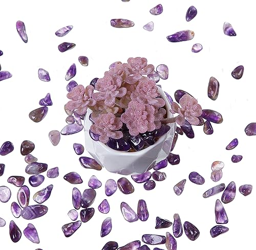 Miniatura 4 de Piedras de amatista de cristal triturado de cuarzo de forma irregular para el hogar, piedras decorativas para el hogar, jarrones, plantas,