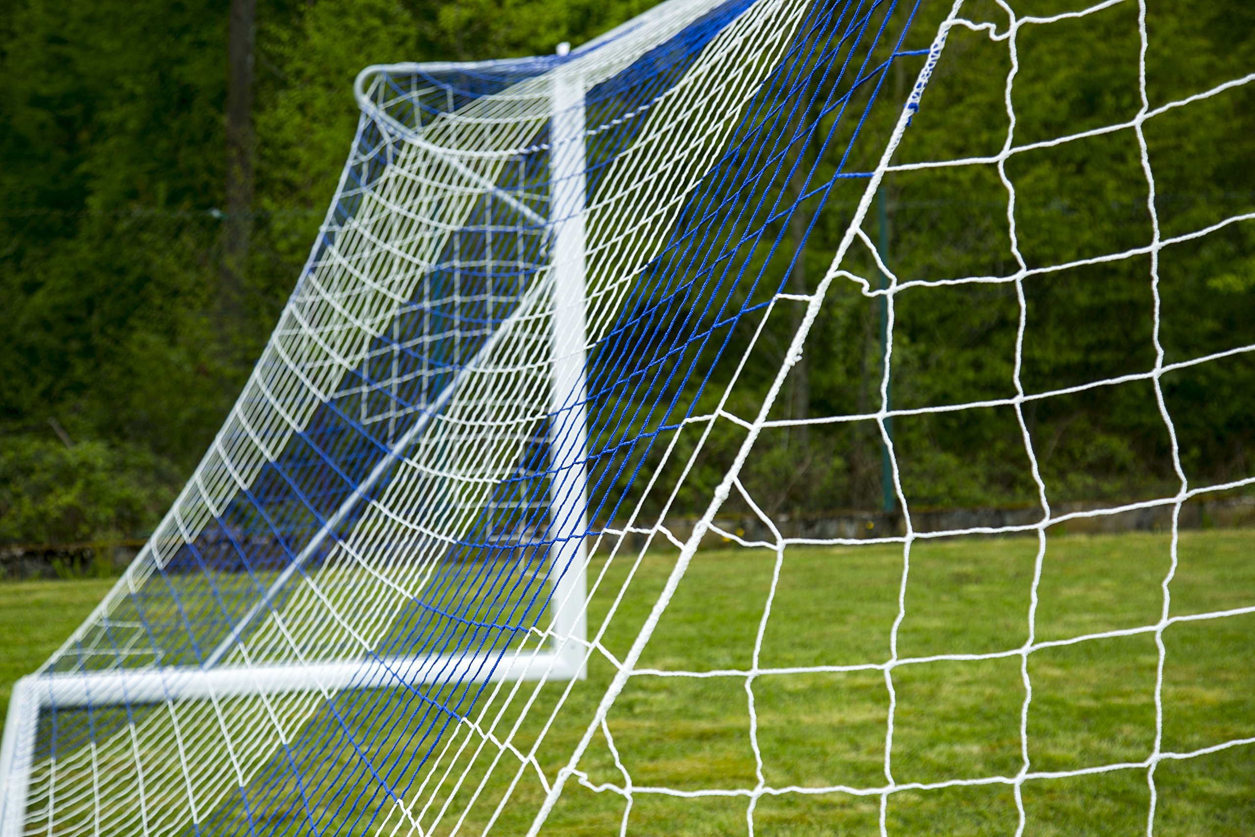 TORNETZ - Fußball - 7.32 x 2.44 x 0.8 x 2m - 3mm - Weiß oder Weiß/Blau