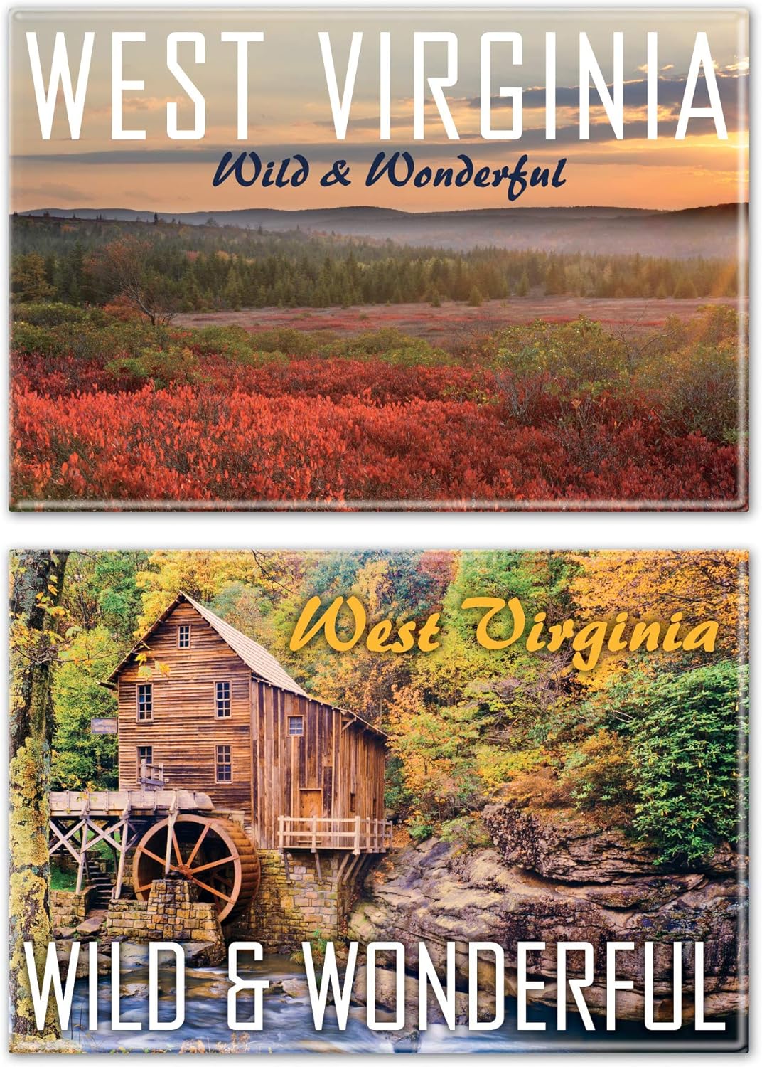 WinCraft Destination West Virginia State/West Virginia Rectangle Magnet, 2pack 2" x 3"State/West Virginia Rectangle Magnet, 2pack 2" x 3", Multi, NA