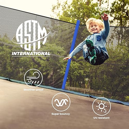 Miniatura 3 de Koreyosh - Trampolín de 8 pies/10 pies/12 pies con red de seguridad y escalera, mesa delimitadora, combo de trampolín recreativo para niños