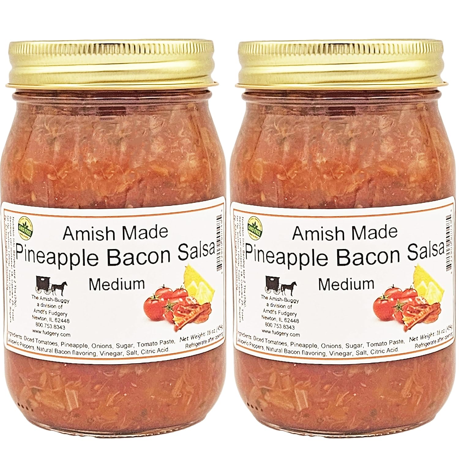 Arndts Fudgery Amish Made Salsa 2-16 oz. Jars (Pineapple Bacon)