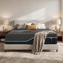 Dyonery Queen Size 14 Inch Cooling Copper Gel Memory Foam Mattress - Fiberglass Free, Back Pain Relief, Foam Made in USA,Medium