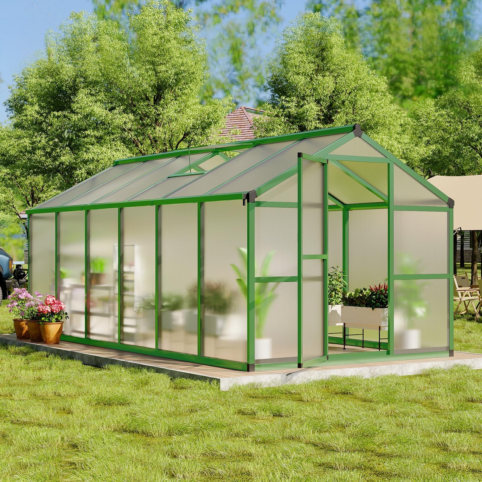 GarveeHome 8x12 Walk-in Greenhouse