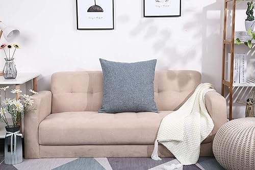 Miniatura 6 de TangDepot Funda de cojín de lino con forro pesado, funda de almohada, funda de almohada lumbar, funda de almohada para interiores y exteriores (12 x