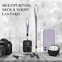 Vista 73 de Soporte de tarjetas de ID 2 en 1, cartera chica multiusos, correa de muñeca extraíble, cordón para cuello, ventana clara, 5 ranuras, para teléfono