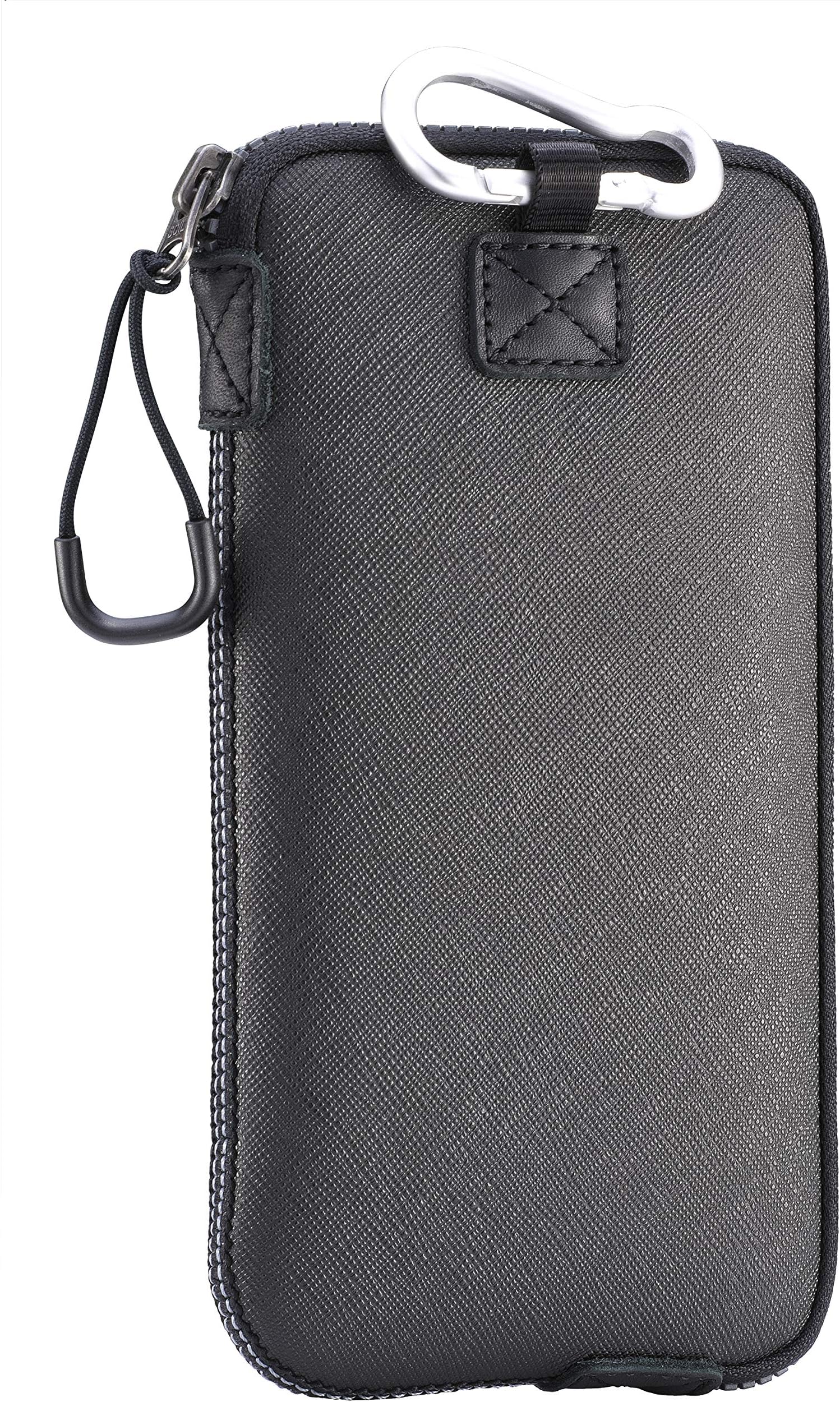 Neoprene Cell Phone Sleeve, Zip Wallet Pouch With Neck Strap For IPhone 12/12 Pro / 11 Pro/iPhone 12 Mini/iPhone SE 2020 / X/XS / 8 / LG Aristo 5/4 / 3 / LG Phoenix 5/4 / LG Riso 4 / Rebel 4 (Black