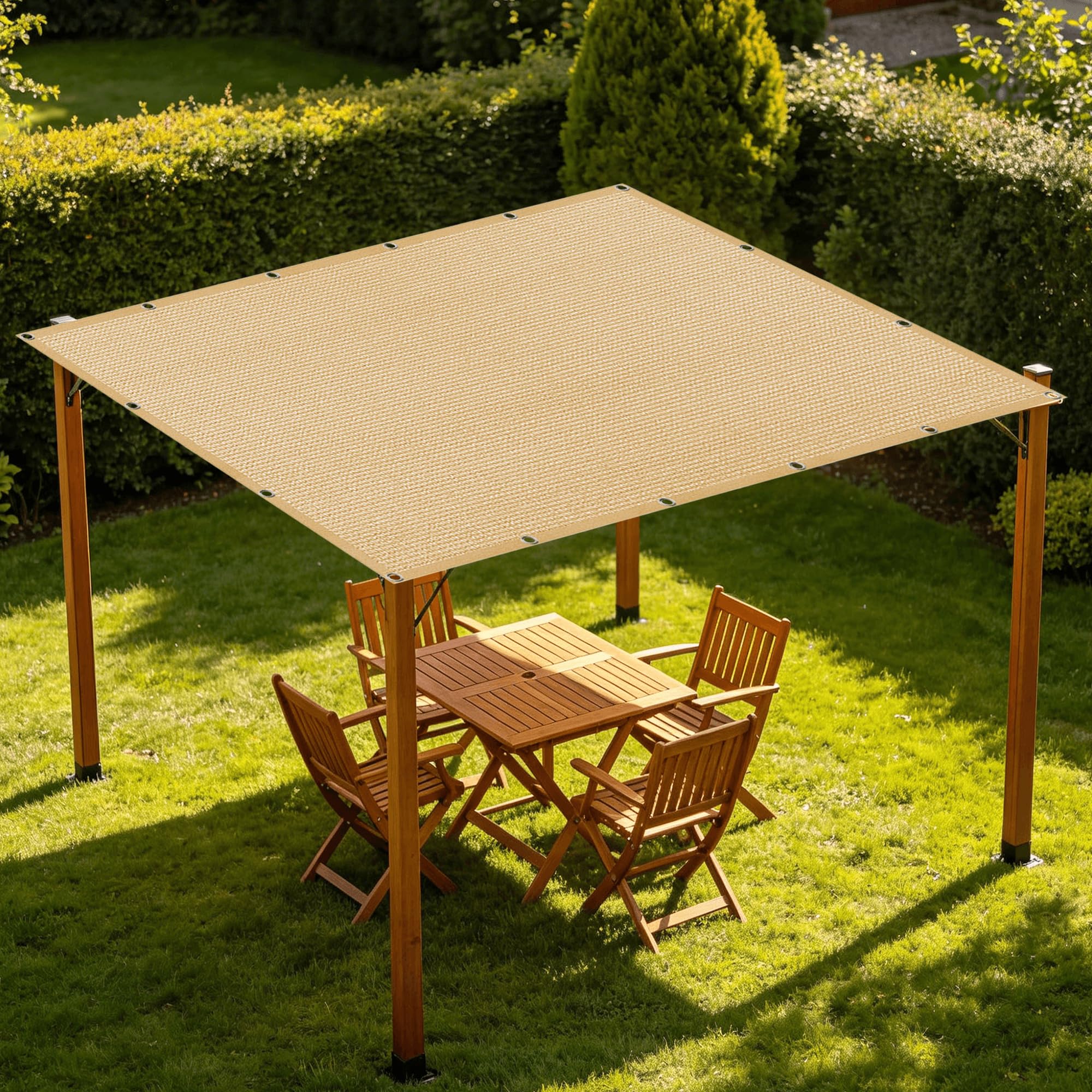 Voile d'ombrage contre le soleil pour potager et serre en tissu sable