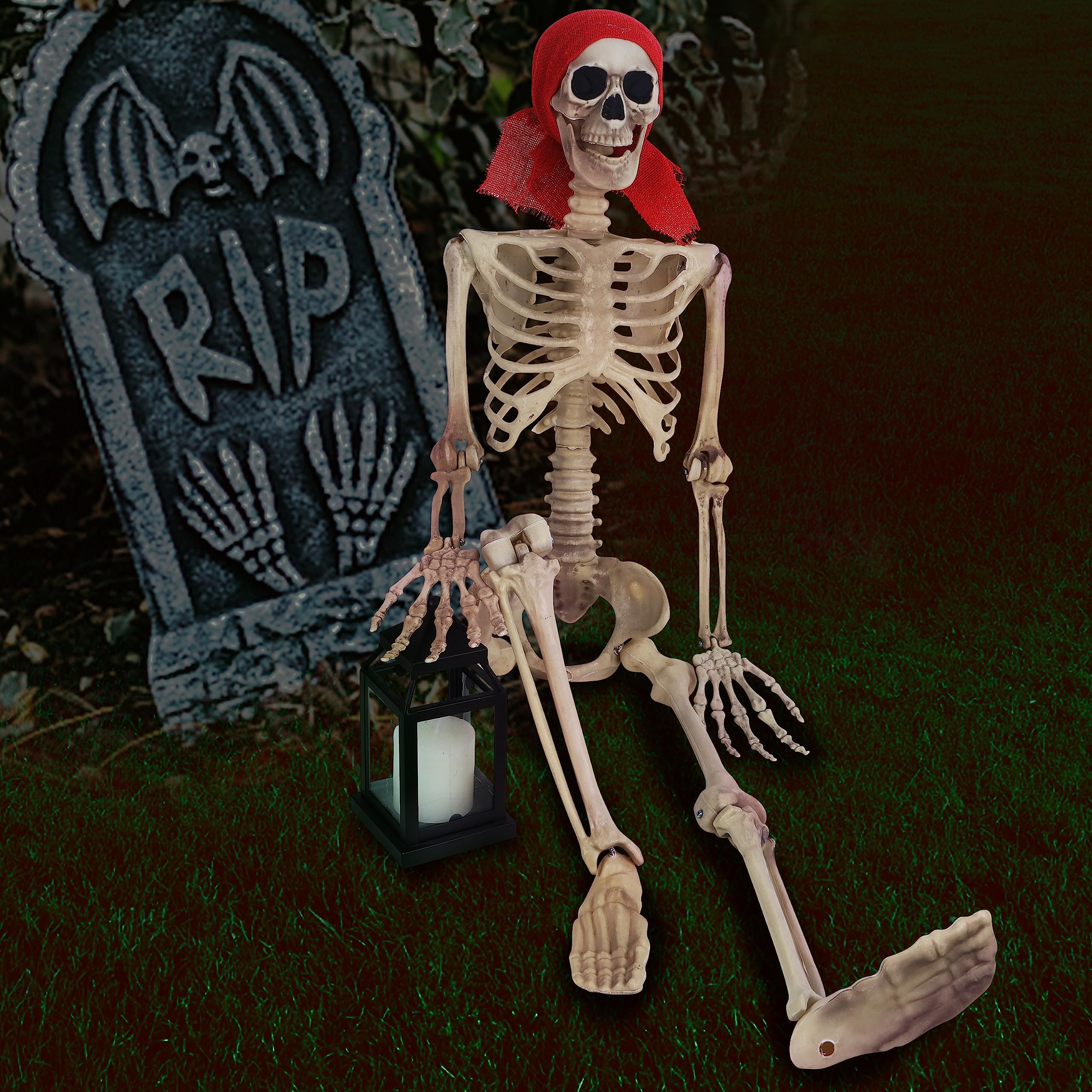 yosager 3ft/90cm Halloween Skeleton, Full Body Skeleton, Life Size Human Bones Pose-N-Stay Realistic with Adjustable Joints, Pose Skeleton Prop, Haunted House Decor