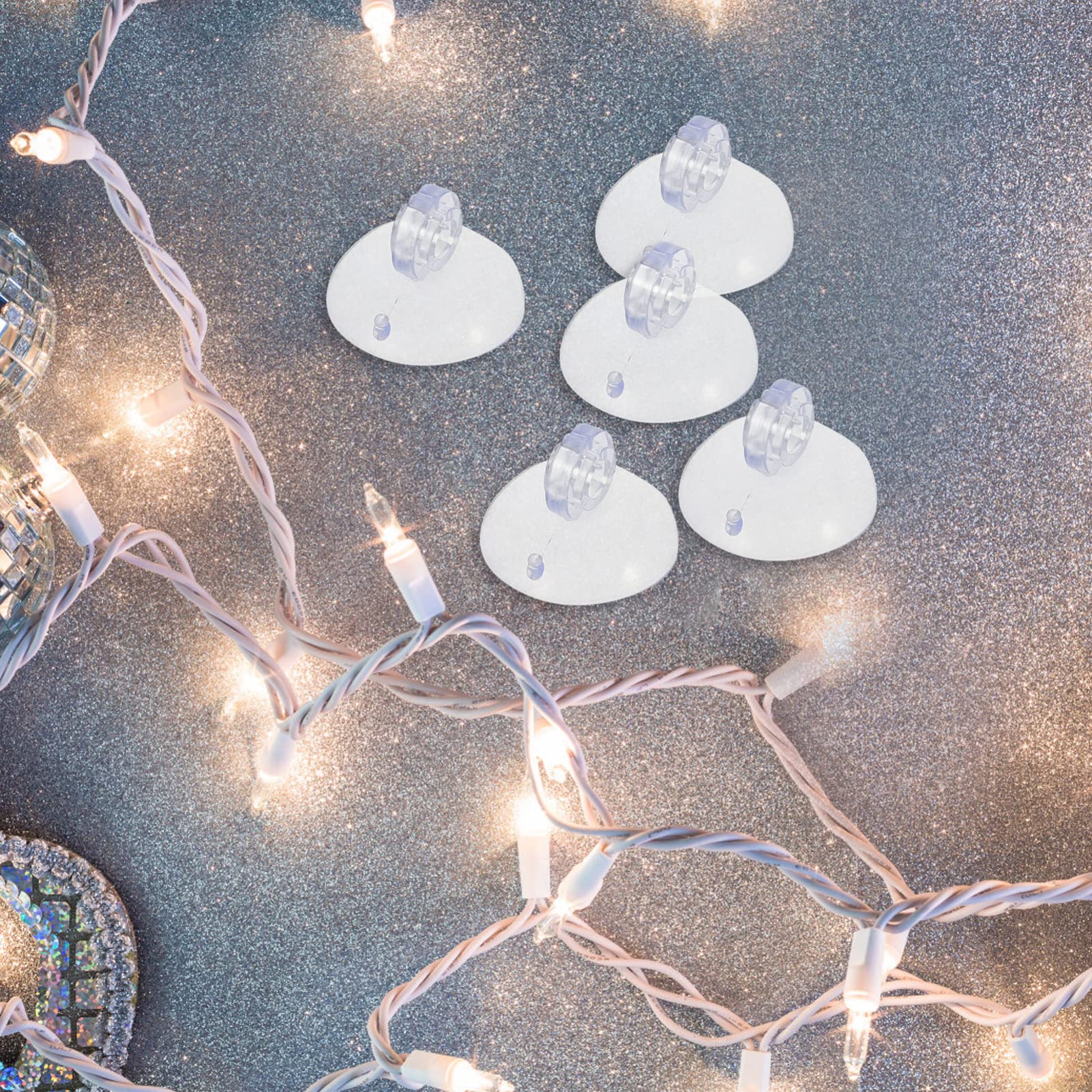 PRETYZOOM 4 Juegos Mini Ventosa Soportes De Luz De Navidad Ventosas Navideñas Suction Cup Hooks Caseta Esterior Guirnalda Luces Interior Guirnalda Luces Exterior Pinzas De Luz 200 Uds * 4