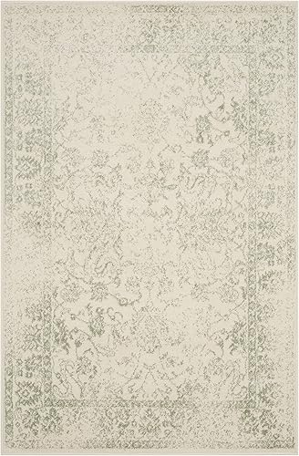 Miniatura 129 de Safavieh colección Adirondack - Alfombra de área, 6 x 9 pies, gris y azul, diseño oriental desgastado, no desprende pelusa, fácil cuidado, ideal