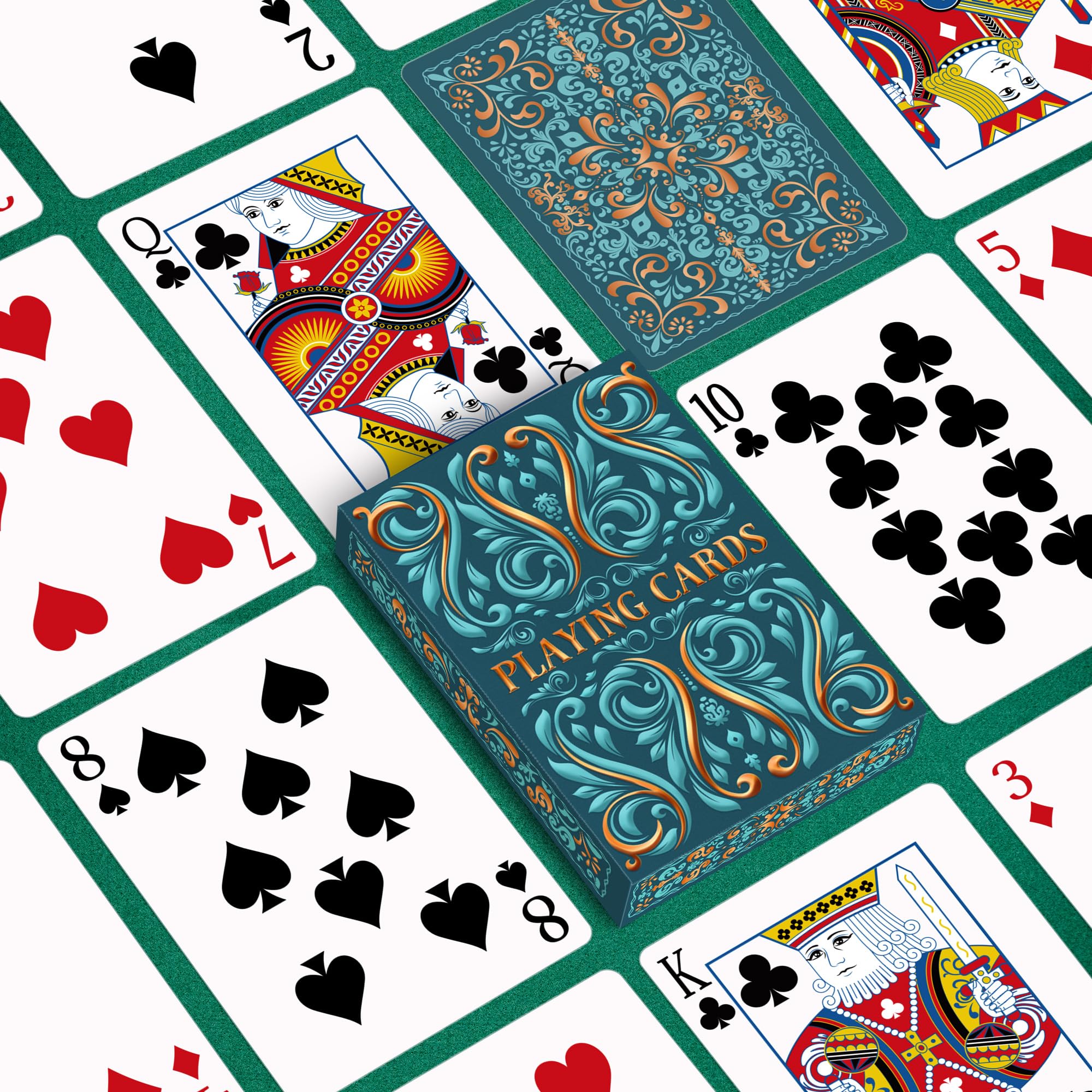 Wkchxd Playing Cards 2 Pack, Deck of Cards, Standard Playing Cards for Adult, Premium Poker Card Set, Deck of Playing Card for Blackjack,Euchre,Canasta,Family Game Night,Party Games (Blue & Purple)