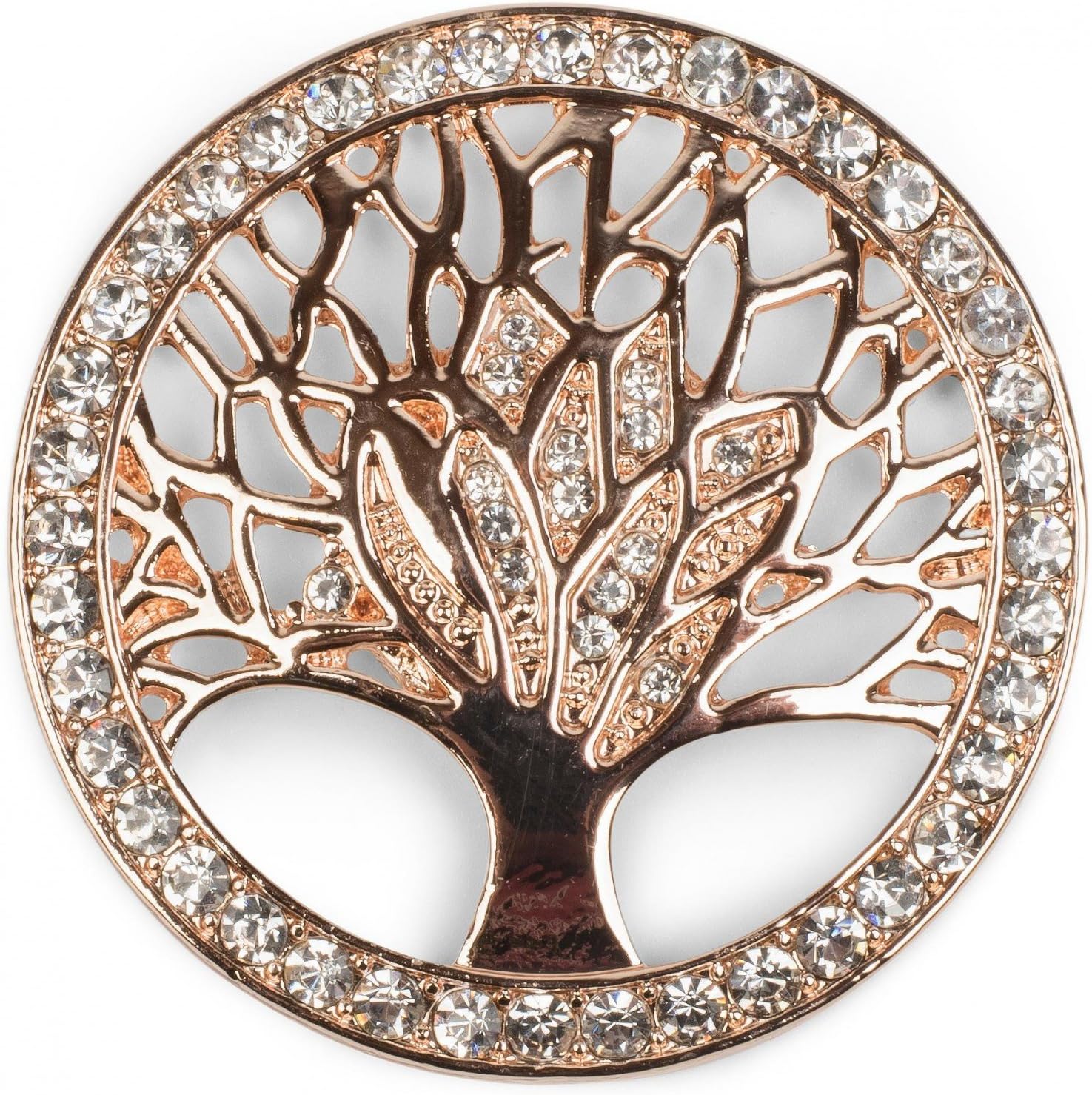 styleBREAKER Womens Magnetic Tree of Life Rhinestone Brooch