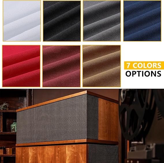 96 x 54 Speaker Grill Cloth, Stereo Grill Mesh Fabric Gray