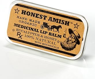 5 Pack Medicinal Lip Balm By Honest Amish- All Natural Herbal Remedy