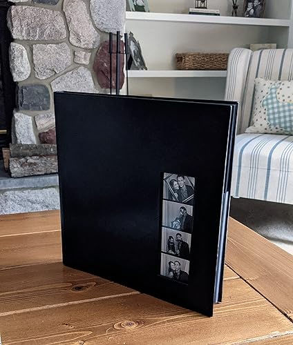 Miniatura 8 de Photo Booth Nook Álbum de recortes con bolígrafos de gel (1 unidad)  Diario de álbumes de recortes con cubierta de cuero  40 páginas negras, ranura