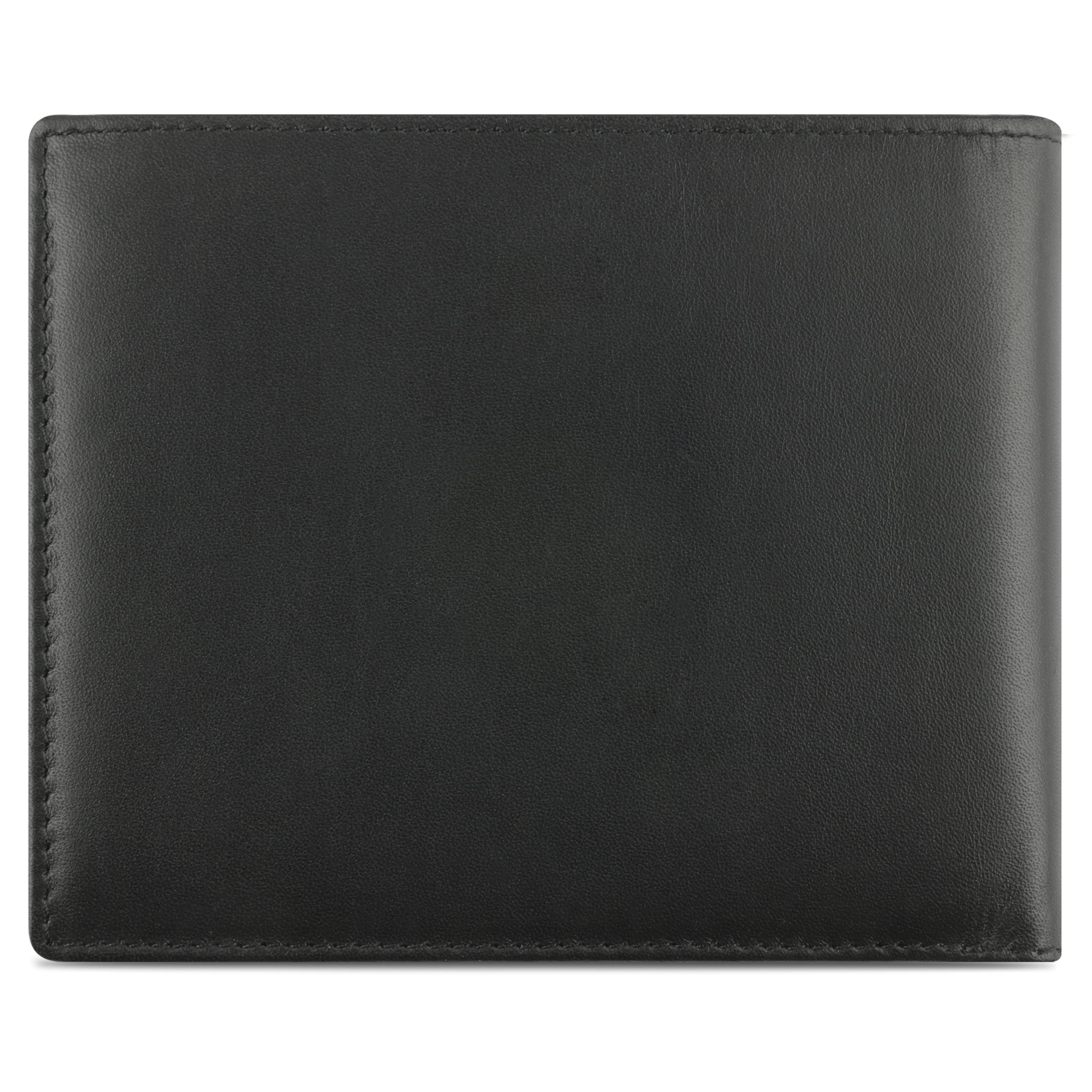 bugatti Super Slim Billetera de Piel Genuina - Delgada, con Protección RFID, 100% hecha a mano, Negra
