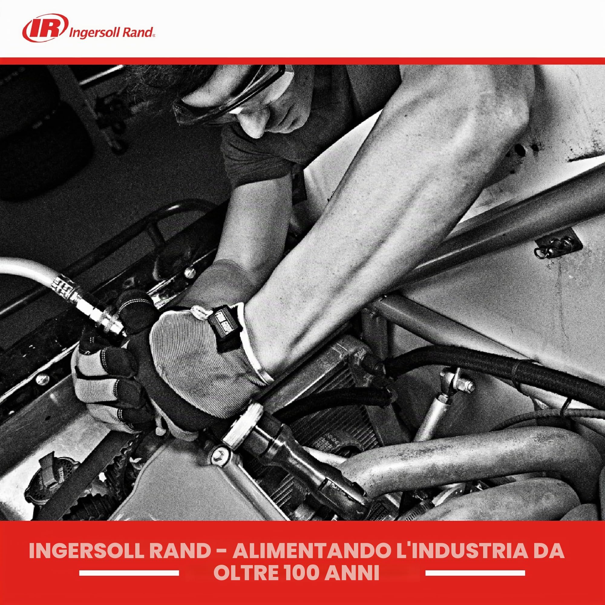 Ingersoll-Rand Mini Chiave a Cricchetto Pneumatica 1105MAX-D2, 1/4”, in Materiale Composito, 40,7 Nm di Coppia e 300 giri/min di Velocità Massima