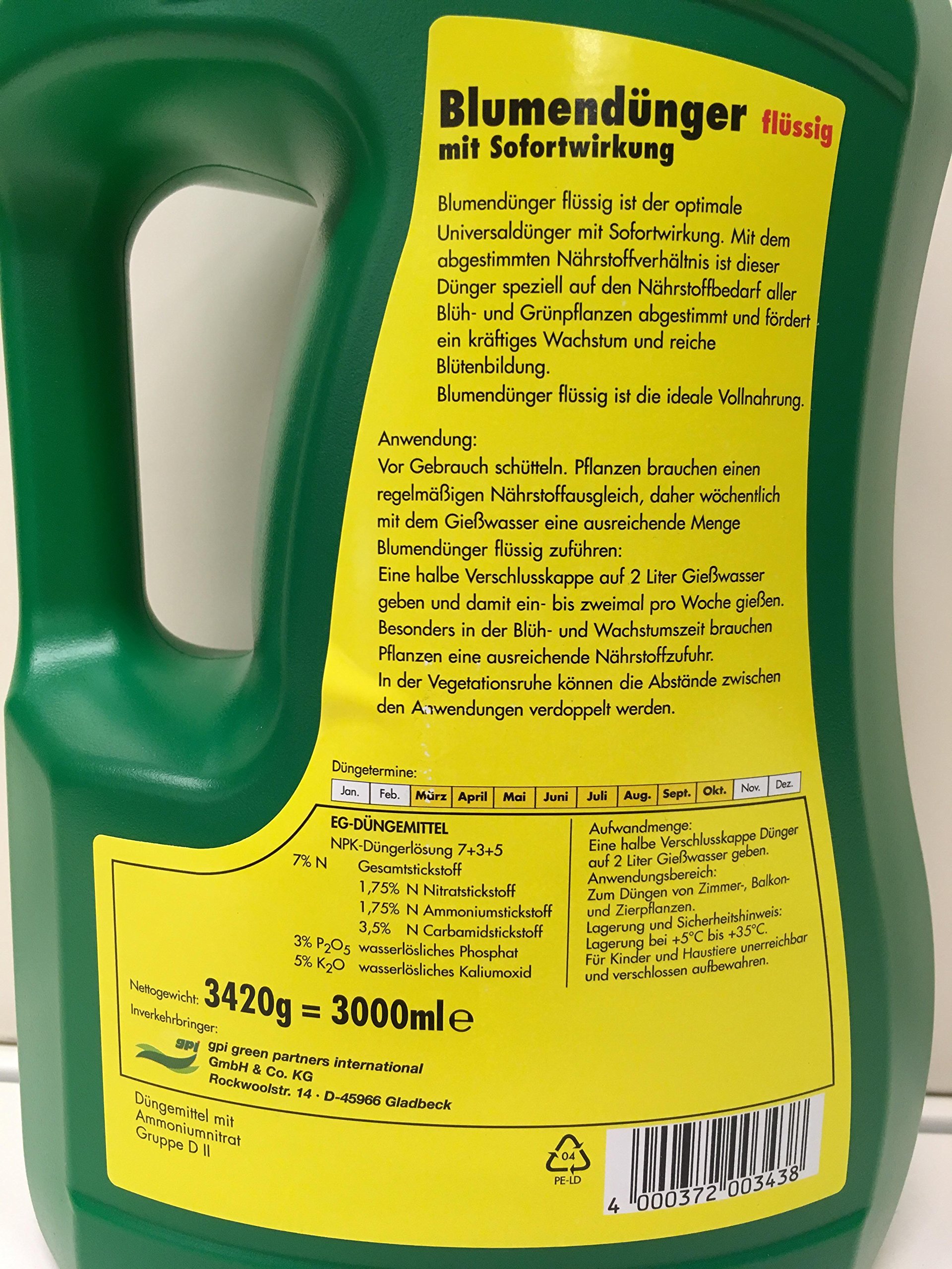 Blumendnger flssig mit Sofortwirkung 3 Liter : Amazon.de: Garten