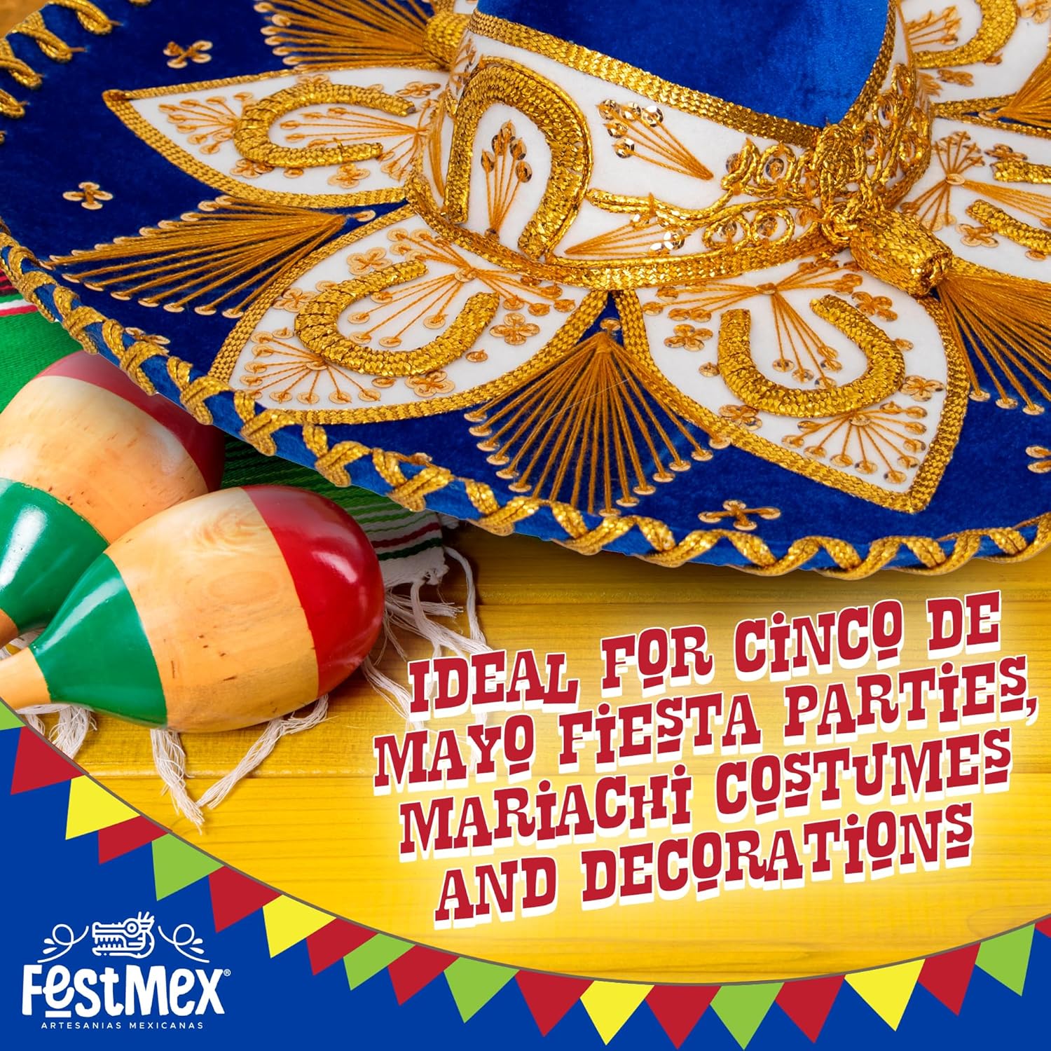 Mexican Sombrero Hats Charro – Sombrero Mexicano & Mariachi Hat, Traditional Mexican Hat for Adults, Mariachi Costume - Image 4