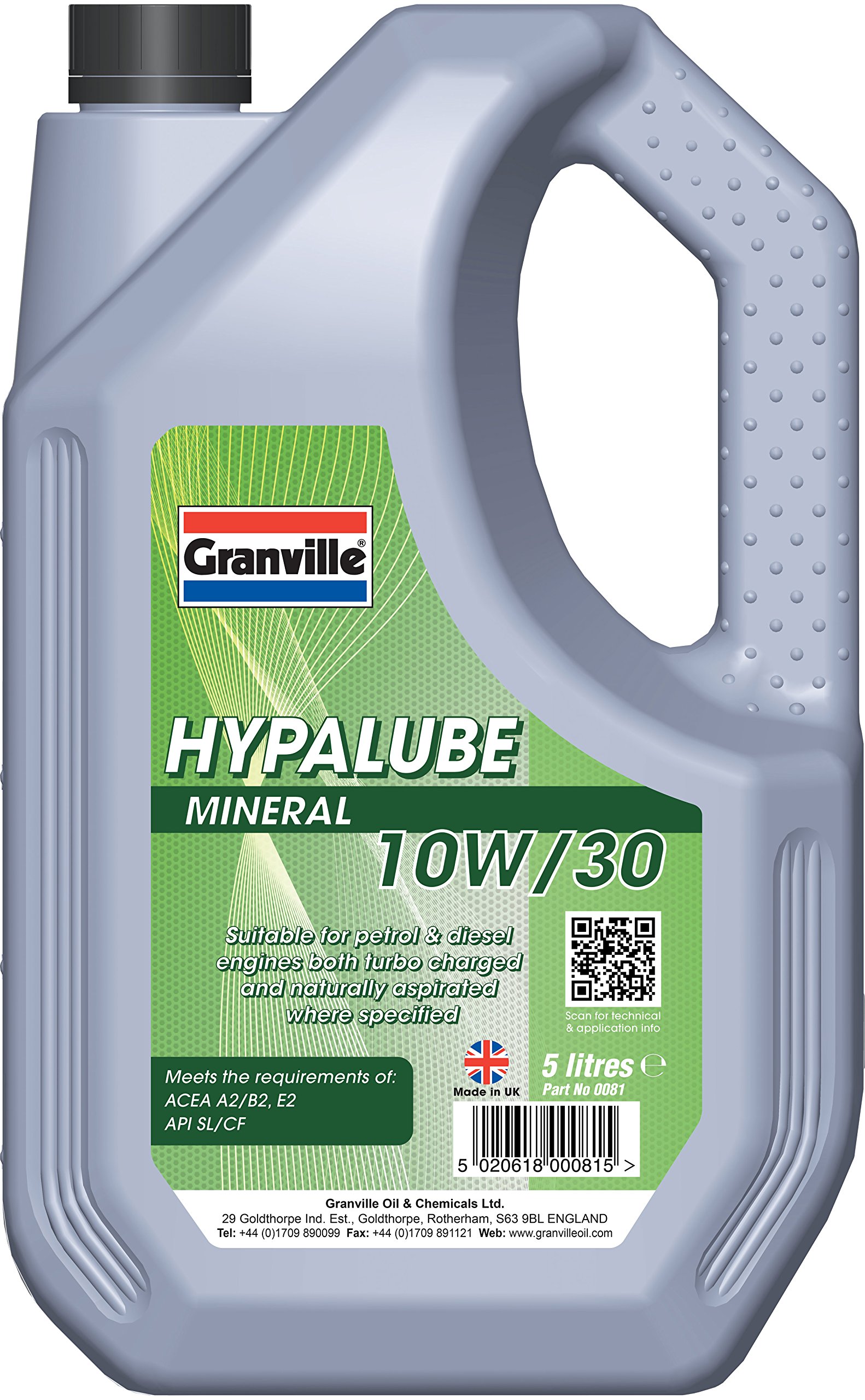 Granville 0081 Hypalube 10W/30 Mineral Engine Oil Trade 5 Litre Pack