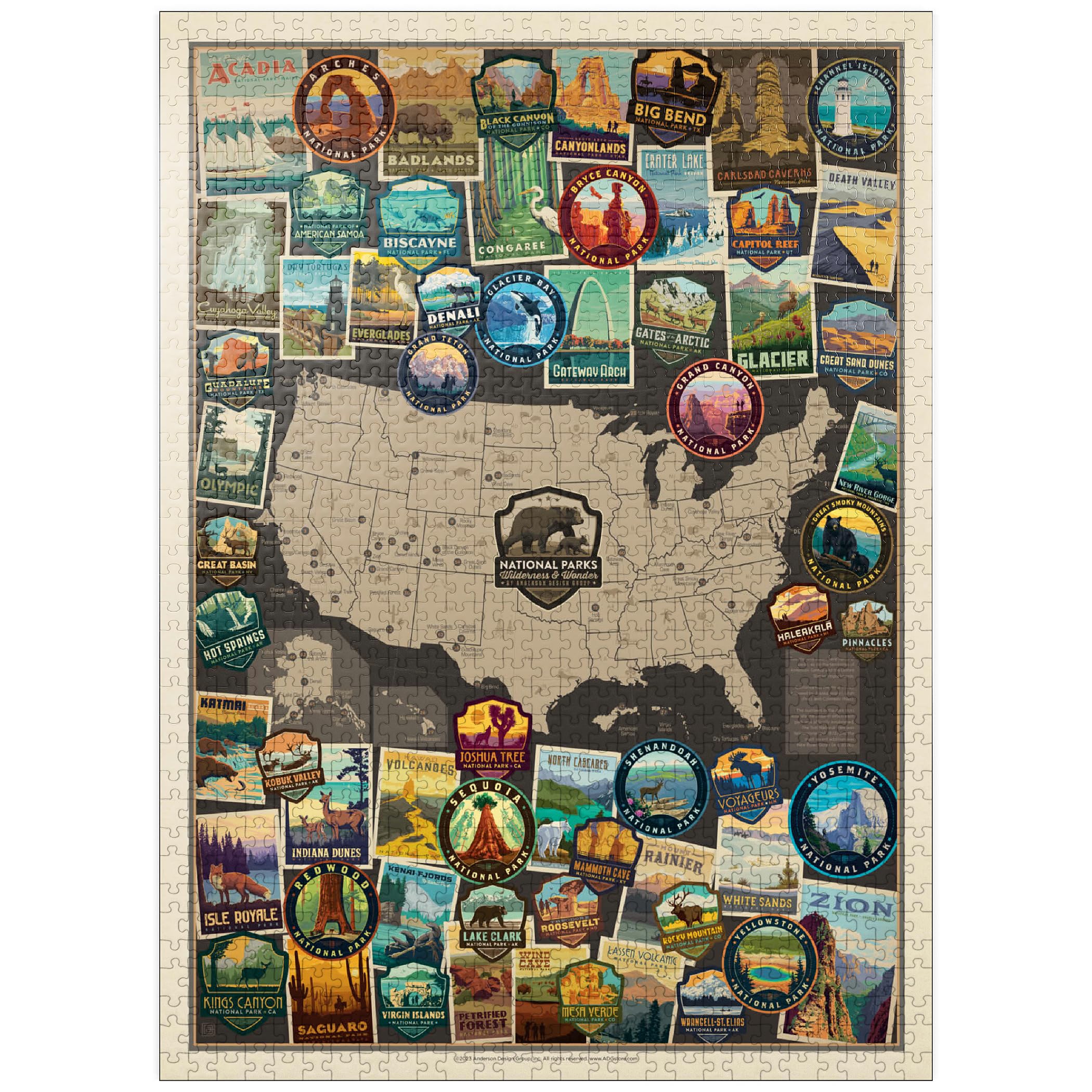 Amazon.com: MyPuzzle 63 American National Parks: Collage Map 