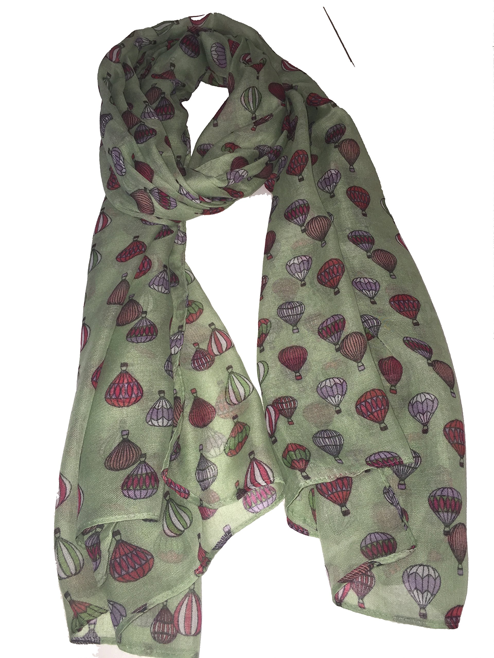 Pamper Yourself Now Light Green with Different Coloured air Balloons Scarf/wrap