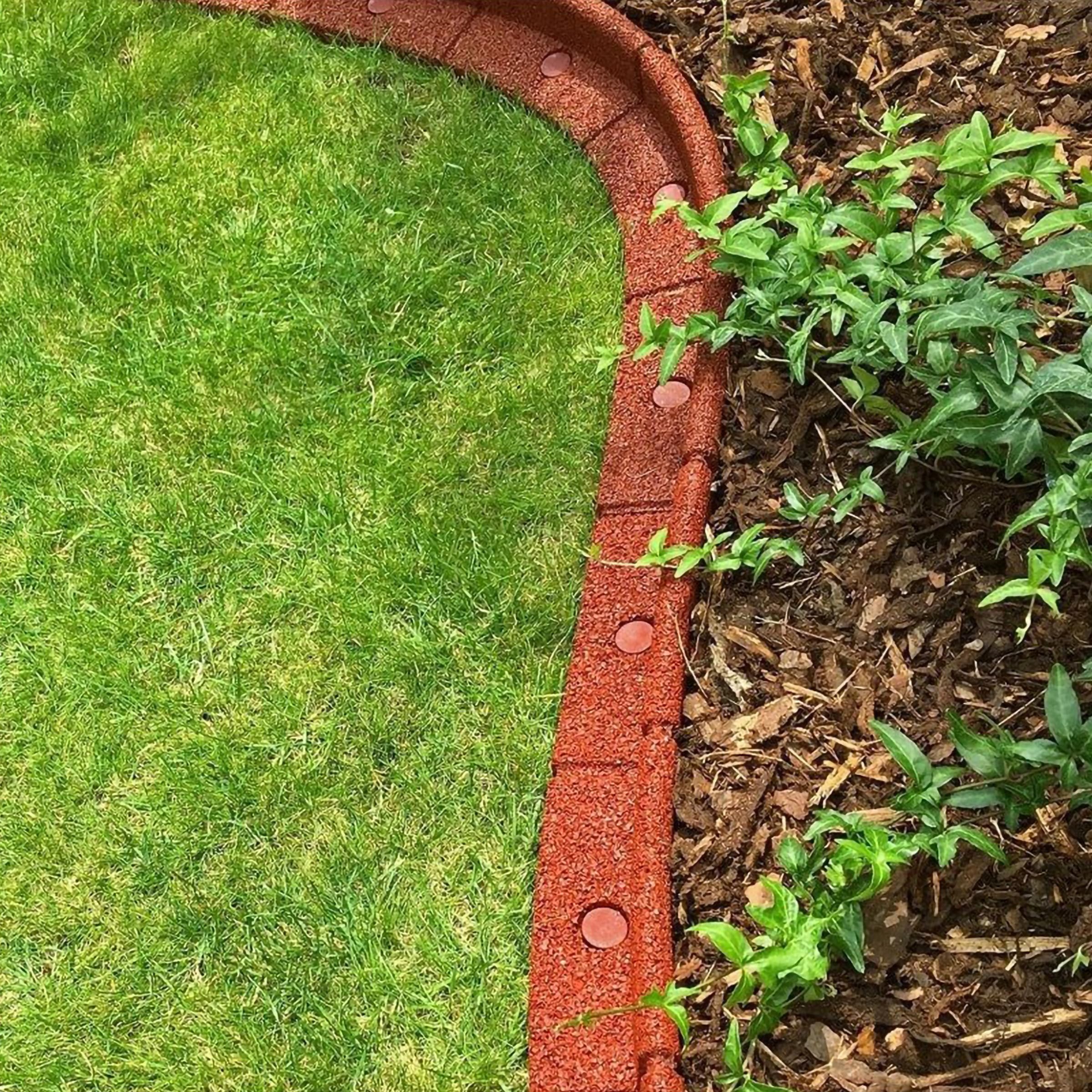 6m FlexiBorder Garden Edging (6x 1m packs) in Red - H8cm - by EcoShape