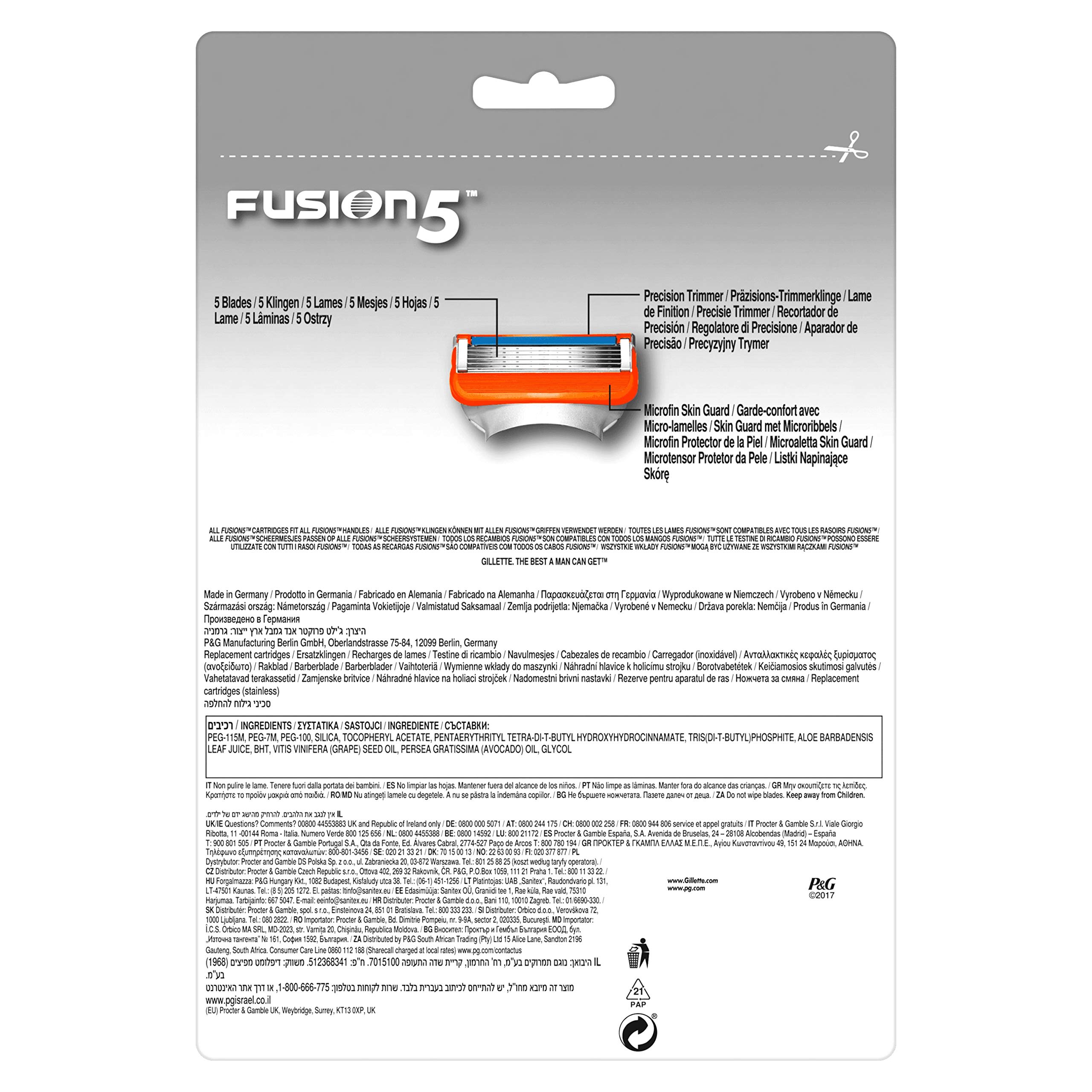 Gillette Fusion5, 12 Ricambi, Fino a 1 Mese di Rasatura