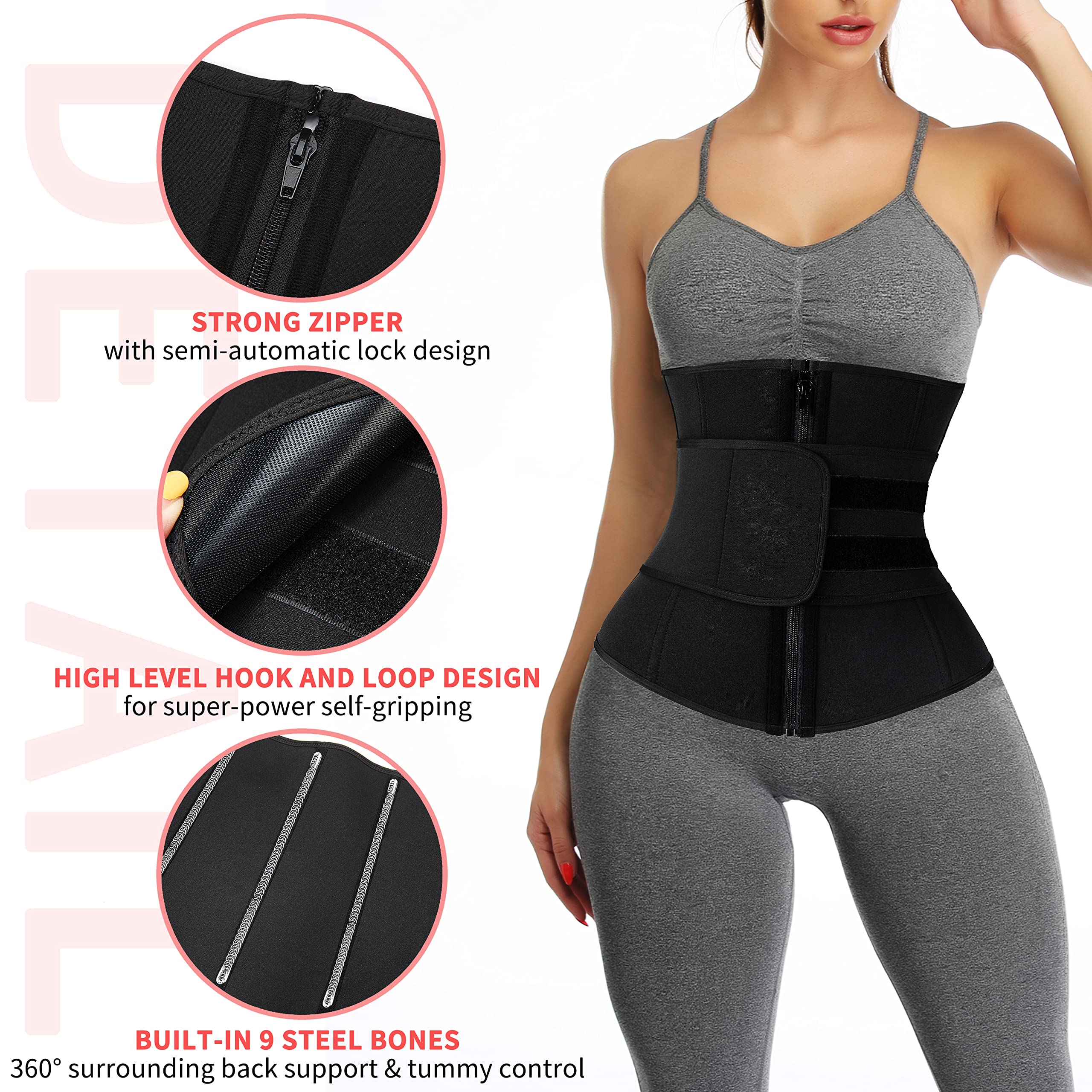 Neopren Sauna Trener Talii Gorset Pas dla Kobiet Odchudzanie Kompresja Trymer Trening Fitness