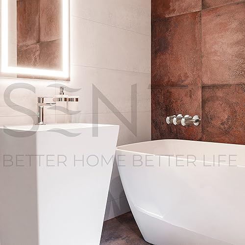 Miniatura 4 de SENTO Juego de molduras para bañera y ducha de 3 asas para llaves Gerber, fácil instalación, metal resistente, níquel satinado