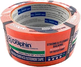 Strapazierfähiges Abdeckband für raue Oberflächen, abwischbar, UV-beständig, 48 mm x 20 m, Orange, 1 Stück