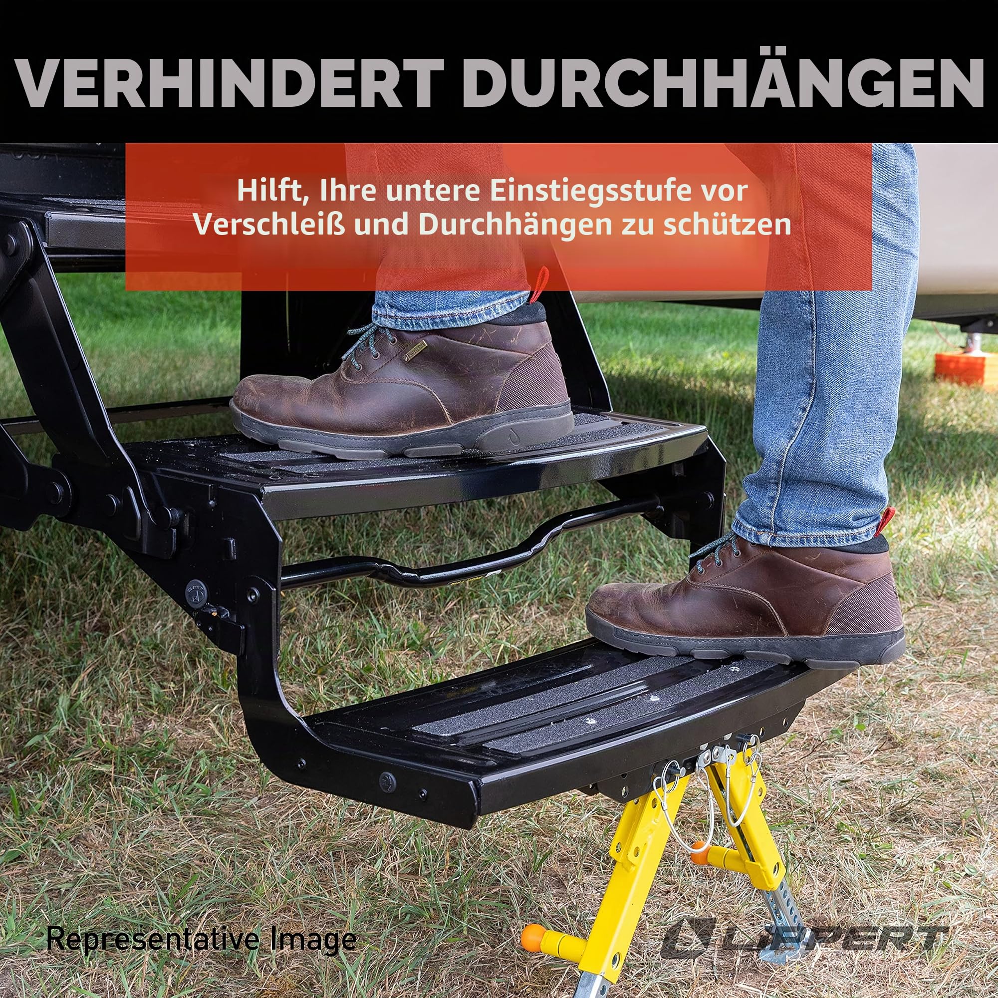 Lippert Solid Stance Stabilisierungskit für Wohnmobil-Treppen – für Fünftwheel, Reiseanhänger und Wohnmobile
