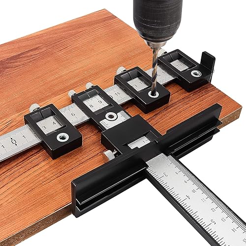 Herramienta de plantilla de hardware de gabinete, guía de plantilla de taladro localizador de punzón ajustable, guía de perforación de madera para