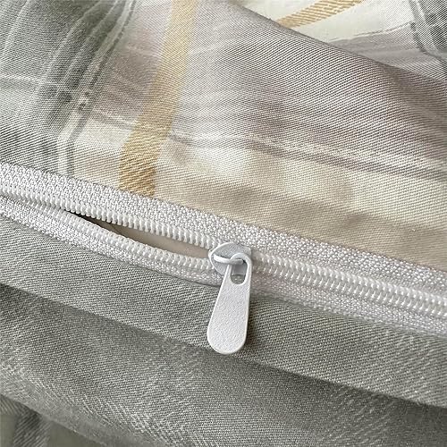 Miniatura 9 de EAVD Juego de funda de edredón de estilo moderno de color verde oscuro, tamaño Queen, de algodón de punto de jersey, 1 funda de edredón Queen con 2